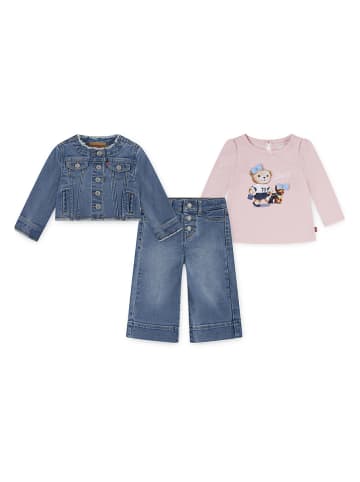 Levi's Kids 3-częściowy zestaw w kolorze niebiesko-jasnoróżowym
