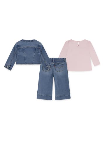 Levi's Kids 3-częściowy zestaw w kolorze niebiesko-jasnoróżowym