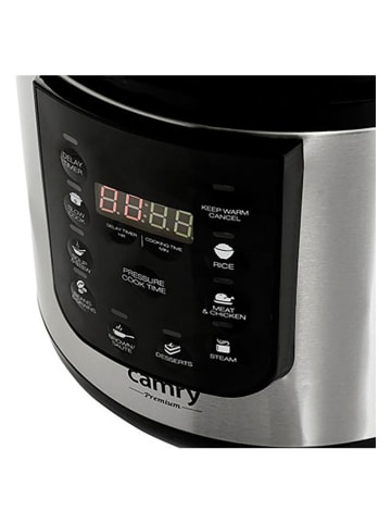 Adler Schnellkochtopf "CR 6409" in Schwarz/ Silber - 6 l