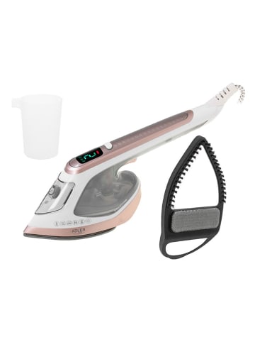 Adler 2-in-1 stoomstrijkijzer en stoomapparaat "AD 5044" wit/goudkleurig