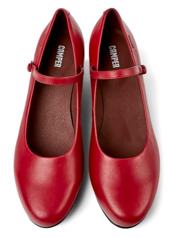 Camper Leren pumps met riempje rood