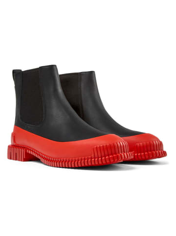 Camper Leren chelseaboots zwart/rood