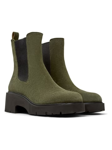 Camper Leren chelseaboots kaki