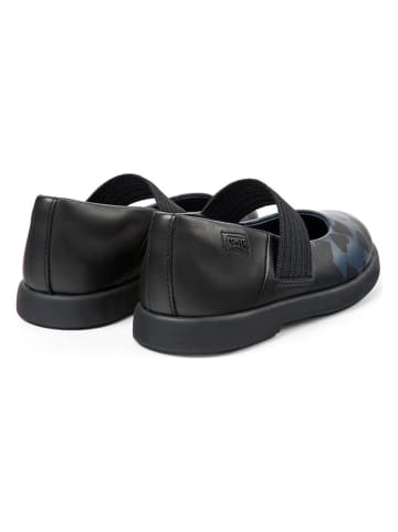Camper Leder-Ballerinas in Schwarz/ Dunkelblau