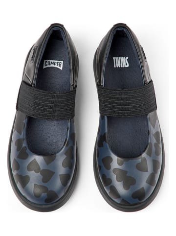 Camper Leder-Ballerinas in Schwarz/ Dunkelblau