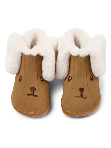 Camper Leren boots lichtbruin/crème