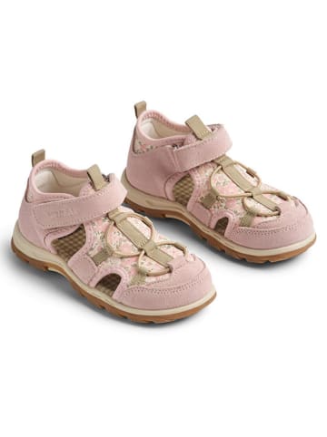 Wheat Skórzane półsandały w kolorze jasnoróżowym