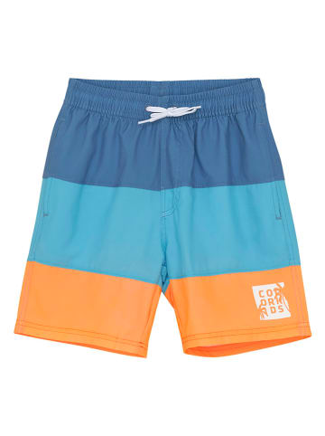 Color Kids Badeshorts in Blau/ Orange
