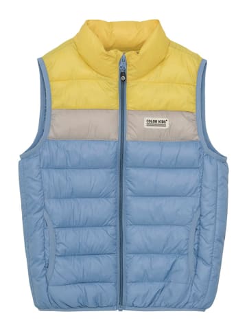 Color Kids Kamizelka pikowana w kolorze niebiesko-żółtym