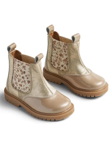 Wheat Leren chelseaboots beige