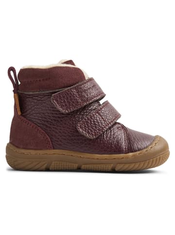 Wheat Skórzane botki zimowe w kolorze brązowym