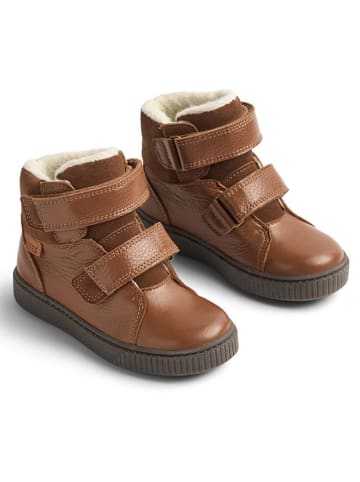 Wheat Leder-Winterboots in Hellbraun
