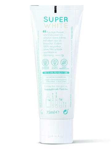 happybrush Pasty do zębów (2 szt.) "SuperWhite & Protect" - 2 x 75 ml