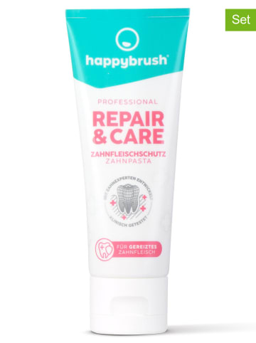 happybrush Pasty do zębów (2 szt.) "Repair&Care" - 2 x 75 ml