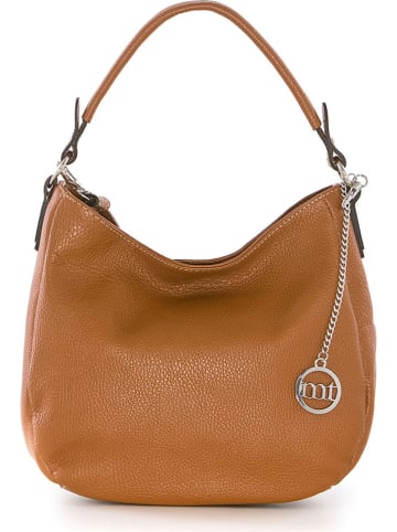 Mia Tomazzi Skórzana torebka "Molise" w kolorze jasnobrązowym - 30 x 20 x 8 cm