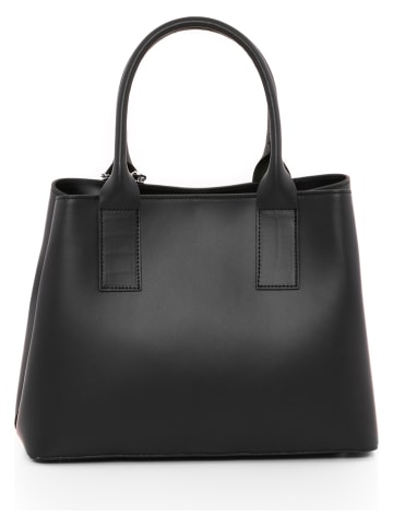 Mia Tomazzi Leren handtas "Monviso" zwart - (B)33 x (H)25 x (D)14 cm