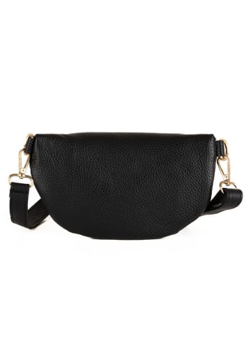 Mia Tomazzi Leder-Brustbeutel "Perugino" in Schwarz - (B)23 x (H)13 x (T)2 cm
