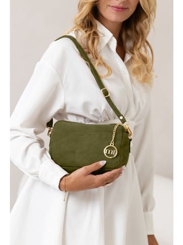 Mia Tomazzi Leder-Umhängetasche ''Vittadini'' in Grün - (B)23 x (H)16 x (T)11 cm