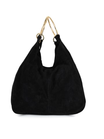 Mia Tomazzi Leren handtas "Tarabella" zwart - (B)34 x (H)30 x (D)11 cm