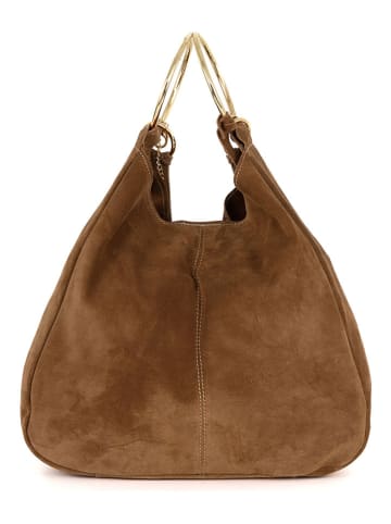 Mia Tomazzi Leren schoudertas ''Tarabella'' bruin - (B)34 x (H)30 x (D)11 cm