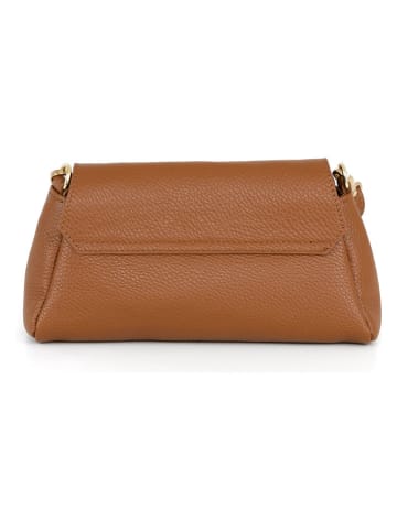 Mia Tomazzi Leren schoudertas ''Berbera'' lichtbruin - (B)27 x (H)16 x (D)8 cm