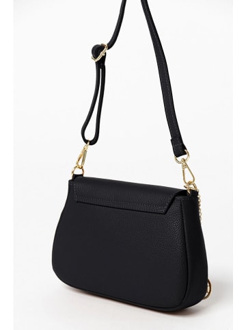 Mia Tomazzi Leder-Umhängetasche "Evaristo" in Schwarz - (B)23 x (H)16 x (T)6 cm