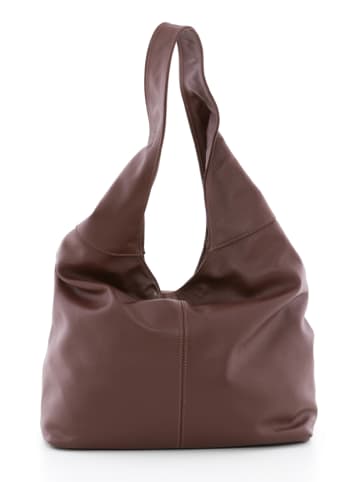 Lucca Baldi Leder-Schultertasche "Barga" in Braun - (B)33 x (H)32 x (T)16 cm