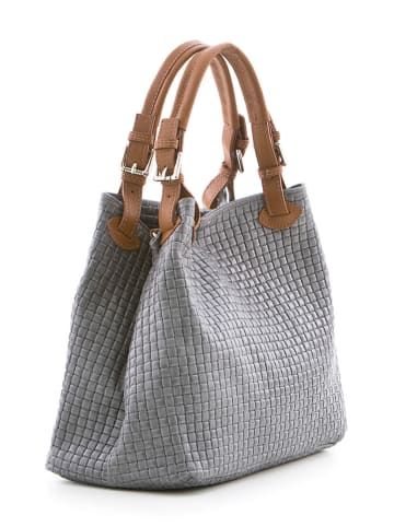 Lucca Baldi Leren handtas "Fosdinovo" grijs - (B)45 x (H)37 x (D)15 cm