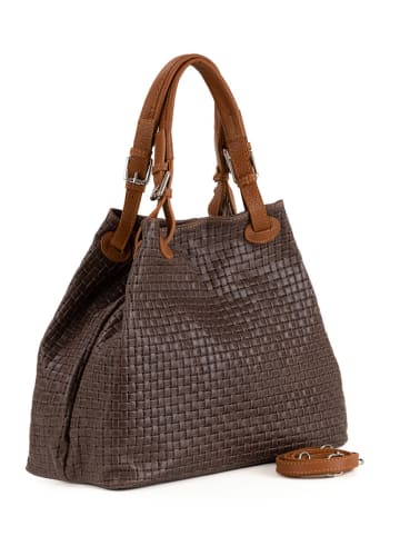 Lucca Baldi Skórzana torebka "Fosdinovo" w kolorze ciemnobrązowym - 45 x 37 x 15 cm