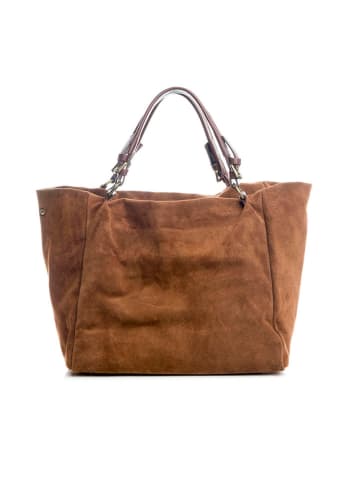 Lucca Baldi Leder-Schultertasche "Gimignano" in Camel - (B)50 x (H)45 x (T)20 cm