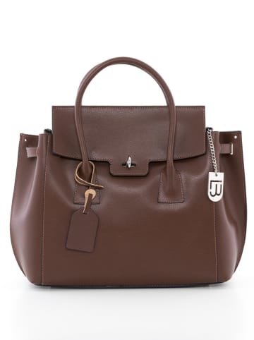 Lucca Baldi Skórzana torebka "Pomarance" w kolorze brązowym - 40 x 40 x 14 cm