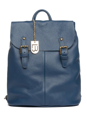 Lucca Baldi Leder-Rucksack "Montichiari" in Dunkelblau - (B)31 x (H)37 x (T)15 cm