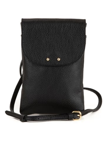 Lucca Baldi Leren schoudertas "Orvieto" zwart - (B)14 x (H)21 x (D)1 cm