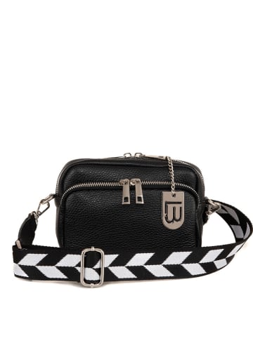 Lucca Baldi Leren schoudertas "Feltre" zwart - (B)19 x (H)15 x (D)7 cm