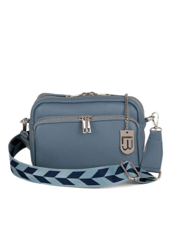Lucca Baldi Leder-Umhängetasche "Feltre" in Blau - (B)19 x (H)15 x (T)7 cm