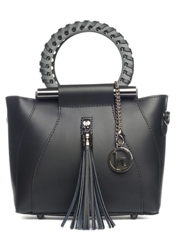 Lia Biassoni Leren handtas "Garlate" zwart - (B)28 x (H)21 x (D)10 cm