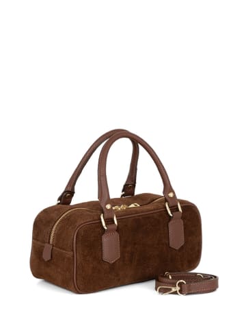 Lia Biassoni Leren handtas "Suede" bruin - (B)27 x (H)14 x (D)12 cm