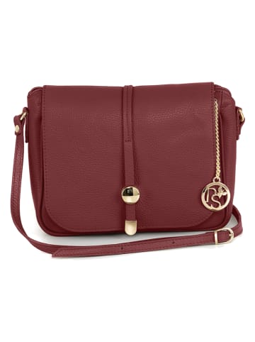 Pia Sassi Skórzana torebka "Monte Avella" w kolorze czerwonym - 25 x 23 x 7 cm