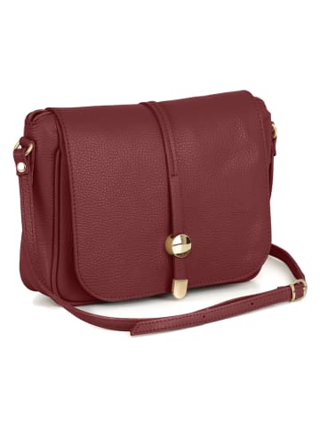 Pia Sassi Leder-Umhängetasche "Monte Avella" in Rot - (B)25 x (H)23 x (T)7 cm