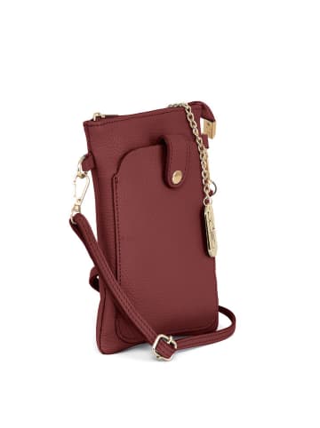 Anna Morellini Leder-Handytasche "Erica" in Bordeaux - (B)14 x (H)21 x (T)1 cm