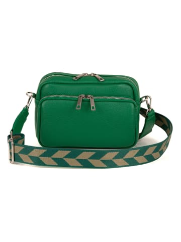 Anna Morellini Leren schoudertas "Erminia" groen - (B)22 x (H)17 x (D)9 cm
