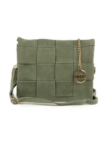 Mia Tomazzi Leder-Umhängetasche "Empoli" in Khaki - (B)23 x (H)17 x (T)5 cm