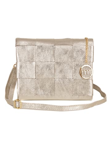 Mia Tomazzi Leren schoudertas "Empoli" goudkleurig - (B)23 x (H)17 x (D)5 cm