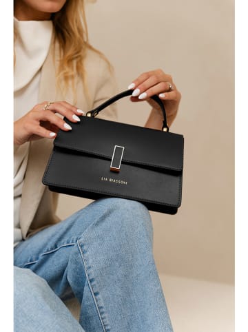 Lia Biassoni Leder-Henkeltasche in Schwarz - (B)25 x (H)16 x (T)7 cm
