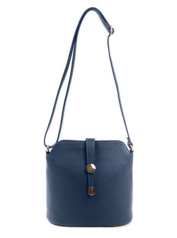 Lia Biassoni Leren schoudertas donkerblauw - (B)24 x (H)22 x (D)10 cm
