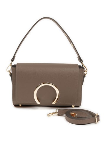 Lia Biassoni Skórzana torebka "Solano" w kolorze szarobrązowym - 24 x 16 x 8 cm