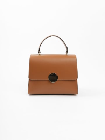 Lia Biassoni Leren handtas "Ensa" camel - (B)26 x (H)22 x (D)12 cm