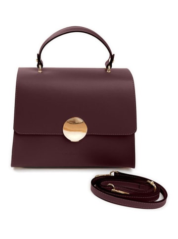 Lia Biassoni Leder-Henkeltasche "Ensa" in Bordeaux - (B)26 x (H)22 x (T)12 cm