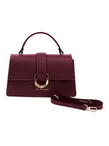 Lia Biassoni Leren handtas "Archiano" bordeaux - (B)25 x (H)16 x (D)8 cm