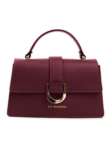 Lia Biassoni Leder-Henkeltasche "Archiano" in Bordeaux - (B)25 x (H)16 x (T)8 cm